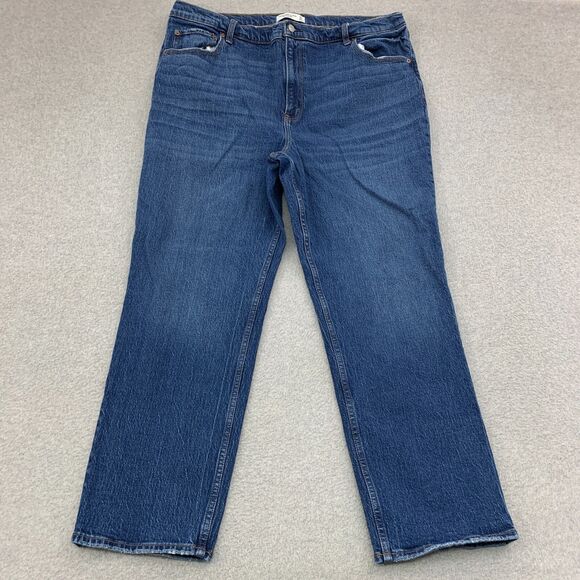 Abercrombie & Fitch Jeans 35/20R 90s Straight Ultra High Rise Stretch Denim - Picture 1 of 16
